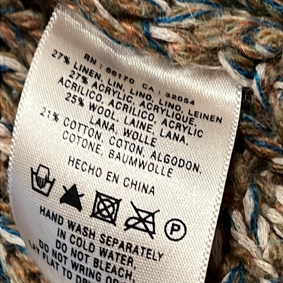 Anthropologie Sparrow linen blend Marled Fringe Knit Cardigan Size Small - Picture 5 of 5